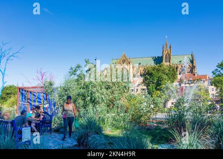 Metz: Place de la Comedie, cattedrale in Lorena (Lothringen), Mosella (Mosel), Francia Foto Stock