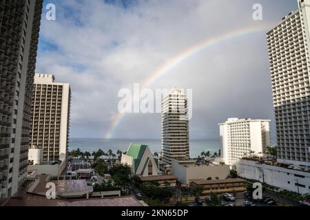 Honolulu città da sopra Ohau Hawaii USA Foto Stock