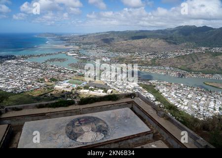 Honolulu città da sopra Ohau Hawaii USA Foto Stock