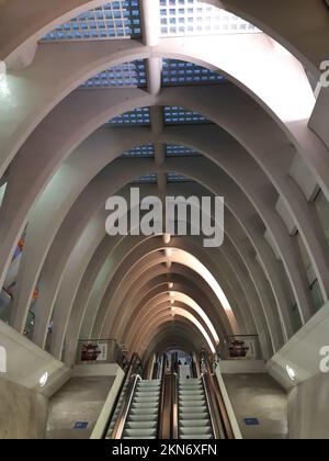 Interno della stazione centrale di Liegi Foto Stock