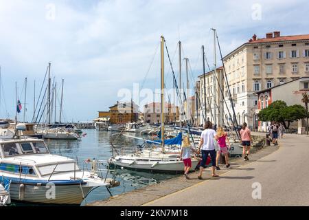 Porto di Pirano, Pirano (Pirano), Istria slovena, Slovenia Foto Stock