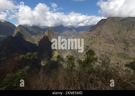Vista del Cirque de Salazie a la Reunion Foto Stock