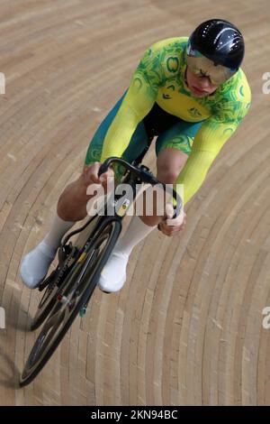 Matthew RICHARDSON of Australia nello sprint ciclistico maschile ai giochi del Commonwealth del 2022 nel Velodrome, Queen Elizabeth Olympic Park, Londra. Foto Stock