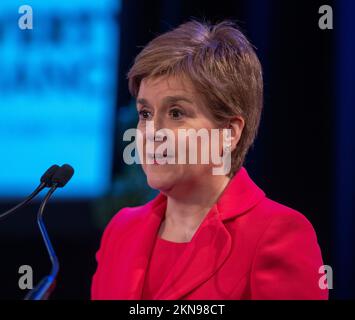 Nicola Sturgeon primo Ministro della Scozia Foto Stock