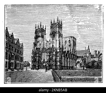 York Minster, Regno Unito, , (libro fotografico, 1881), York Minster, Vereinigtes Königreich, cathédrale d'York, Royaume-uni Foto Stock