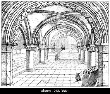 York Minster, Regno Unito, cripta, , (libro di immagini, ), York Minster, Vereinigtes Königreich, Krypta, cathédrale d'York, Royaume-uni, cripta Foto Stock