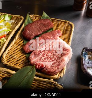 Bistecca di wagyu fresca Foto Stock