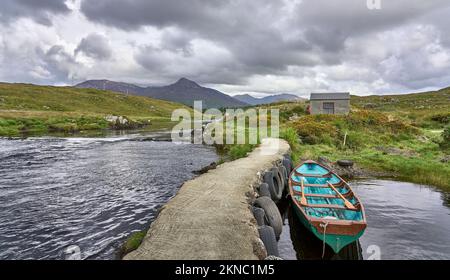 Palude e paesaggio di erica in Connemara, Contea di Galway, Repubblica di IrelandIrlanda Foto Stock