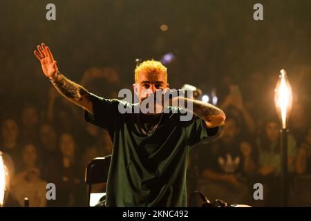 Livorno, Italia. 26th Nov 2022. Salmo durante Salmo - Flop Tour, concerto di musica per cantante italiana a Livorno, Italia, Novembre 26 2022 Credit: Agenzia indipendente per le foto/Alamy Live News Foto Stock