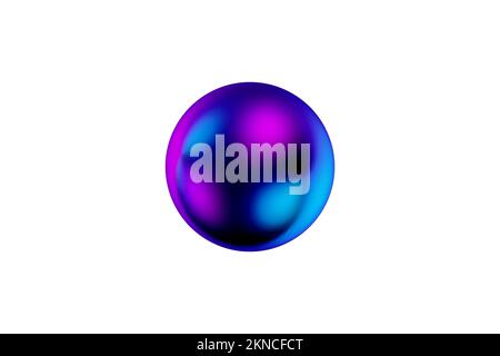 Sfumatura astratta sfera viola e blu forma 3D rendering. Foto Stock