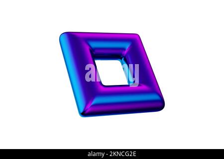 Rappresentazione 3D della forma quadrata a gradiente astratto. Foto Stock