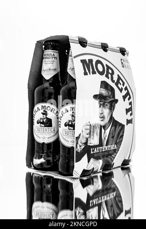 Birra Birra Moretti. Bucarest, Romania, 2023 Foto Stock