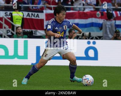 27th novembre 2022, Ahmad bin Ali Stadium, Doha, QAT, Coppa del mondo FIFA 2022, Gruppo e, Giappone vs Costa Rica, nella foto il centrocampista di JapanÂ Yuki Soma Foto Stock