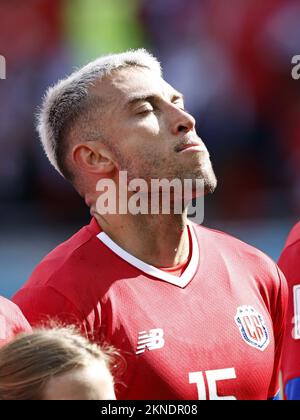 AL-RAYYAN - Francisco Calvo del Costa Rica durante la Coppa del mondo FIFA Qatar 2022 gruppo e partita tra Giappone e Costa Rica allo stadio Ahmad Bin Ali il 27 novembre 2022 a al-Rayyan, Qatar. AP | Olandese altezza | MAURICE DI PIETRA Foto Stock