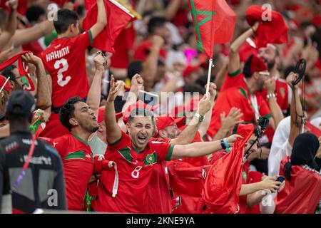 Doha, Catar. 27th Nov 2022. 2) durante la partita tra Belgio x Marocco, valida per la fase di gruppo della Coppa del mondo, che si tiene allo Stadio al Thumama di Doha, in Qatar. Credit: Richard Callis/FotoArena/Alamy Live News Foto Stock