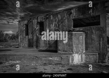 Radar Building a Fort McNab National Historic Site McNabs Island, Nuova Scozia, Canada Foto Stock