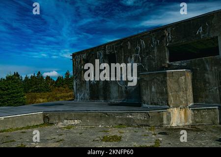 Radar Building a Fort McNab National Historic Site McNabs Island, Nuova Scozia, Canada Foto Stock