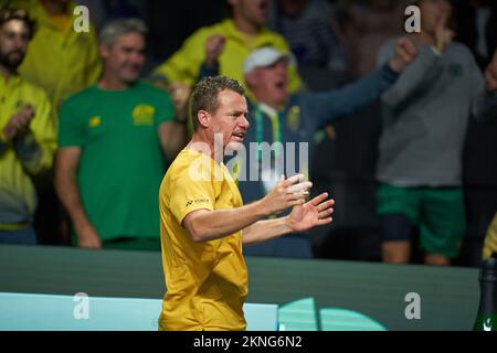 Malaga, Spagna. 27th Nov 2022. Lleyton Hewitt, Capitano d'Australia visto durante la Coppa Davis da Rakuten finale 8 al Palacio de Deportes Martin Carpena.Final Score; Felix Auger Aliassime 2:0 Alex de Minaur. Credit: SOPA Images Limited/Alamy Live News Foto Stock