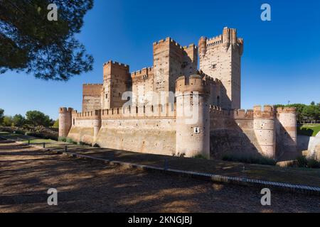 Il Castello di la Mota del 15th° secolo - Castillo la Mota, Medina del campo, Provincia di Valladolid, Castiglia e León, Spagna. Foto Stock