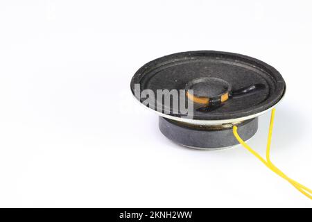 Altoparlante piccolo come parti isolate su sfondo bianco. Foto Stock