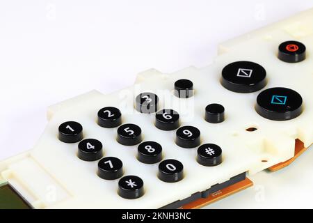 chiudere la tastiera del telefono, del fax o del fax con i pulsanti rettangolari. Foto Stock