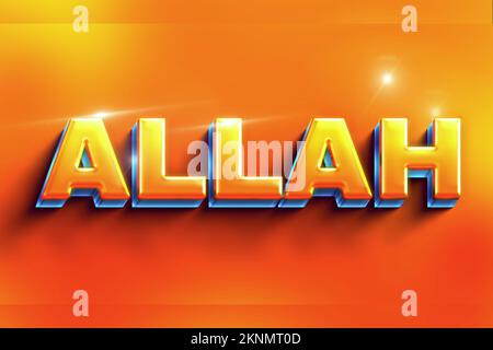 Nome ALLAH con 3D stile dorato Foto Stock