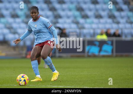 Manchester, Regno Unito. 27th Nov 2022. Manchester City Academy Stadium, Manchester, Greater Manchester, 27th novembre 2022 la fa WomenÕs Continental Tyres League Cup Manchester City contro Sunderland Khadija Shaw of Manchester City Women Credit: Touchlinepics/Alamy Live News Foto Stock