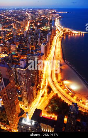 Una vista aerea di Lake Shore Drive, Chicago Foto Stock