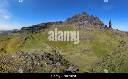 Formazione rocciosa di Old Man of Storr all'Isola di Skye, Scozia Foto Stock