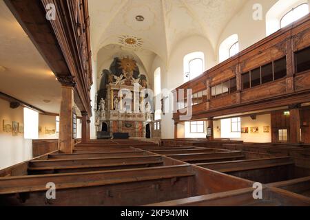 Vista interna del barocco di St. Chiesa di Blasii, legno, Quedlinburg, Montagne Harz, Sassonia-Anhalt, Germania, Europa Foto Stock
