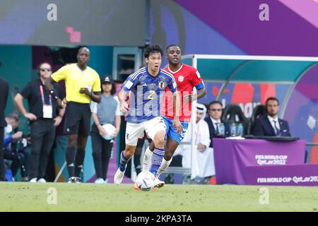 Al Rayyan, Qatar. 27th Nov 2022. Miki Yamane (JPN) Calcio : Coppa del mondo FIFA 2022 fase di gruppo incontro di gruppo e tra Giappone 0-1 Costa Rica allo stadio Ahmad Bin Ali di al Rayyan, Qatar . Credit: Mutsu Kawamori/AFLO/Alamy Live News Foto Stock