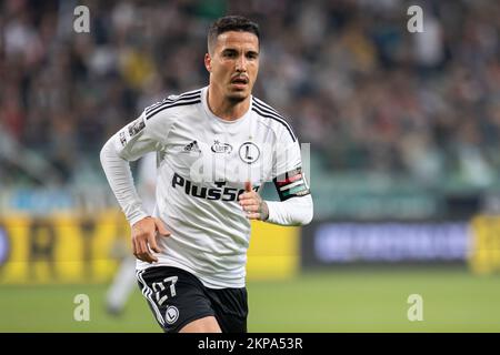 Varsavia, Polonia. 16th Set, 2022. Josue Pesqueira di Legia visto durante la partita della PKO Ekstraklasa League tra Legia Warszawa e Miedz Legnica al Maresciallo Jozef Pilsudski Legia Warsaw Municipal Stadium.Final Score; Legia Warszawa 3:2 Miedz Legnica. (Foto di Mikolaj Barbanell/SOPA Images/Sipa USA) Credit: Sipa USA/Alamy Live News Foto Stock