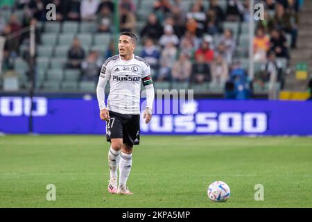 Varsavia, Polonia. 16th Set, 2022. Josue Pesqueira di Legia visto durante la partita della PKO Ekstraklasa League tra Legia Warszawa e Miedz Legnica al Maresciallo Jozef Pilsudski Legia Warsaw Municipal Stadium.Final Score; Legia Warszawa 3:2 Miedz Legnica. (Foto di Mikolaj Barbanell/SOPA Images/Sipa USA) Credit: Sipa USA/Alamy Live News Foto Stock