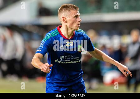 Varsavia, Polonia. 16th Set, 2022. Maxime Dominguez di Miedz visto durante il PKO polacco Ekstraklasa League match tra Legia Warszawa e Miedz Legnica al Maresciallo Jozef Pilsudski Legia Warsaw Municipal Stadium.Final Score; Legia Warszawa 3:2 Miedz Legnica. (Foto di Mikolaj Barbanell/SOPA Images/Sipa USA) Credit: Sipa USA/Alamy Live News Foto Stock