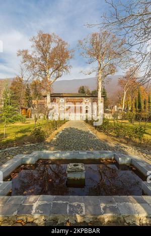 Azerbaigian, Sheki 12, 2022: Palazzo dei Shirvanshahs in Sheki Foto Stock