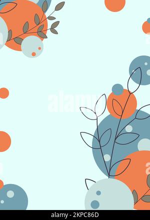 Disegno vettoriale astratto geometrico e botanico per stampa, copertina, banner, volantino. Moderno stile minimalista. Modello per un'iscrizione Illustrazione Vettoriale