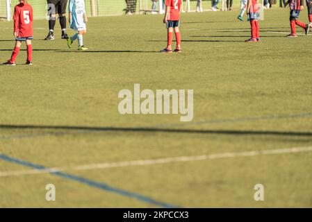 divisa del treno della lega di calcio galiziana per bambini Foto Stock