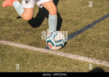 divisa del treno della lega di calcio galiziana per bambini Foto Stock