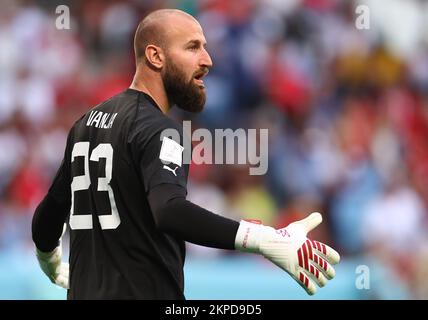 Al Wukair, Qatar. 28th Nov 2022. Vanja Milinkovic-Savic di Serbia durante la partita della Coppa del mondo FIFA 2022 allo stadio al Janoub, al Wukair. Il credito di foto dovrebbe essere: David Klein/Sportimage/Alamy Live News Credit: Sportimage/Alamy Live News Foto Stock