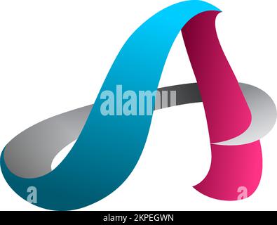 Un logo vettoriale a forma di lettera colorata Isolata su sfondo bianco Illustrazione Vettoriale