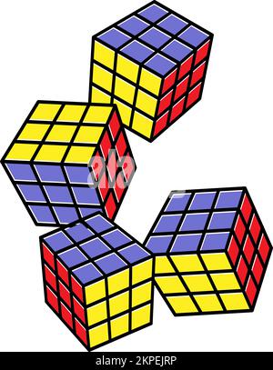 questa è l'illustrazione del vettore cubo rubik Illustrazione Vettoriale