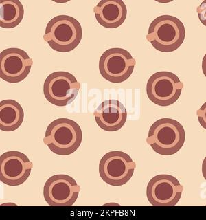 Tazza vettoriale di caffè senza cuciture modello isolato Illustrazione Vettoriale