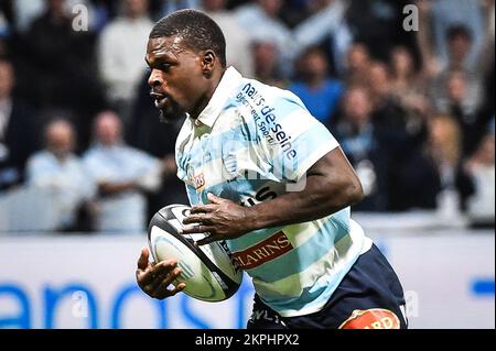 27 novembre 2022, Nanterre, Francia: Christian WADE of Racing 92 durante la TOP 14 match tra Racing 92 e ASM Clermont Auvergne a Parigi la Defense Arena il 27 novembre 2022 a Nanterre vicino a Parigi, Francia. (Credit Image: © Matthieu Mirville/ZUMA Press Wire) Foto Stock