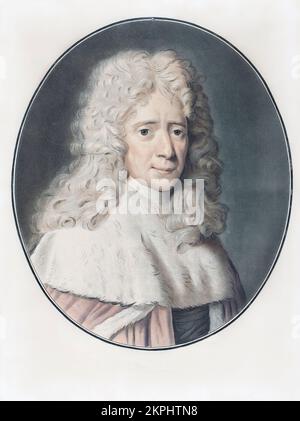 Charles-Louis de Secondat, Barone de la Brède et de Montesquieu, 1689 - 1755, aka Montesquieu. Giudice francese, letterato e filosofo politico. Da una stampa di Pierre Michel Alix dopo il dipinto di Jean Francois Garnerey. Foto Stock