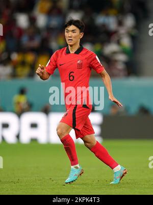 Hwang della Corea del Sud durante la partita di Coppa del mondo FIFA Group H allo stadio Education City di al-Rayyan, Qatar. Data immagine: Lunedì 28 novembre 2022. Foto Stock