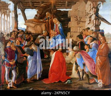 Adorazione dei Magi di Sandro Botticelli (1445-1510), tempera su pannello, 1475 Foto Stock