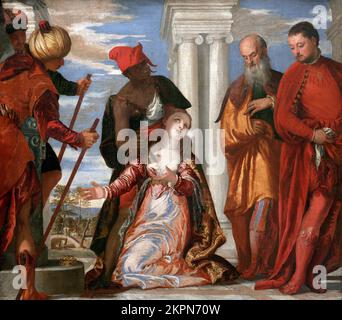 Martirio di Santa Giustina di Paolo Veronese (1528-1588), olio su tela, c.1573 Foto Stock