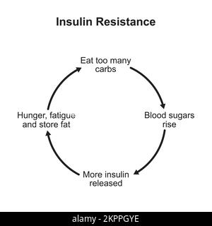 Concetto di resistenza all'insulina Design. Illustrazione vettoriale. Illustrazione Vettoriale