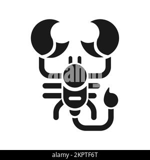 Icona glyph nero Scorpion Illustrazione Vettoriale