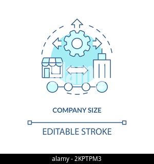 Icona del concetto turchese delle dimensioni dell'azienda Illustrazione Vettoriale